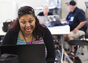 Winston-Salem State University psychology professor Naomi Hall-Byers plans to incorporate ideas from DPL into her own curriculum. Photo by Dave Ellis.