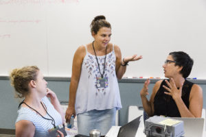 UMW Digital Knowledge Center Director Martha Burtiss shares her passion for technology with like-minded educators in her four-day Digital Storytelling course. Photo by Dave Ellis.