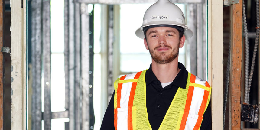 Two years after Sam Biggers '16 graduated from UMW, he returned, this time as a project engineer working on the renovation of historic Willard Hall.