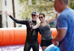 UMW senior Eliza Moreno joined President Paino on the inaugural ride. Photo by Suzanne Rossi.