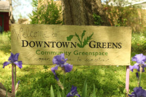 Downtown Greens, at the corner of Fredericksburg's Dixon and Charles streets, is a nonprofit that was formed by two UMW alumni and is now run by a third. Photo by Karen Pearlman.