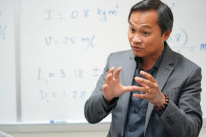 UMW Professor of Physics Hai Nguyen is taking a break from teaching classes to complete a prestigious American Association for the Advancement of Science fellowship. Photo by Suzanne Rossi.