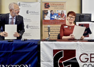 UMW President Troy Paino (left), and Germanna Community College President