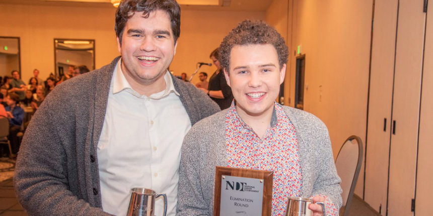 UMW seniors Parker Coon and Gabriel Lewis landed the octa-finalist spot, toppling a Harvard team ranked second at the start of the competition, in last weekend's National Debate Tournament.