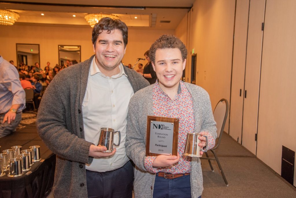 UMW seniors Parker Coon and Gabriel Lewis landed the octa-finalist spot, toppling a Harvard team ranked second at the start of the competition, in last weekend's National Debate Tournament.