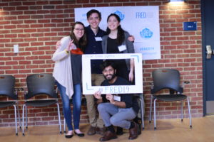 Social Good Summit organizers (L-R) Hannah Rothwell, Zach Handlin, Nabeel Mirza (kneeling) and Petra Aloizos.