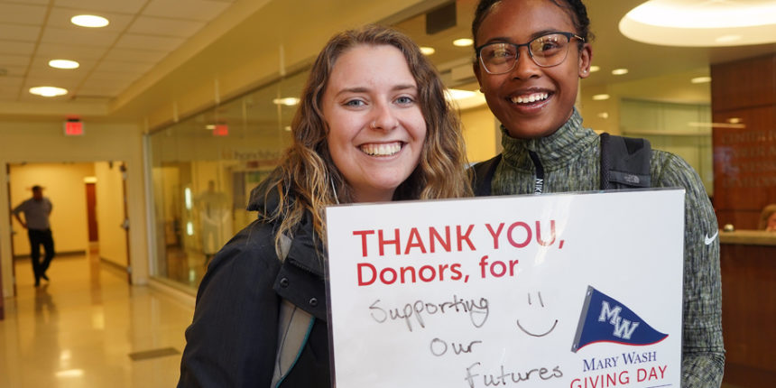 Donations totaled more than $600,000 on Mary Wash Giving Day last month. Photo by Suzanne Carr Rossi.