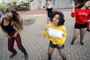 UMW's ASA K-Pop Dance group performed in front of Lee Hall during the 29th annual Multicultural Fair. Photo by Suzanne Carr Rossi.