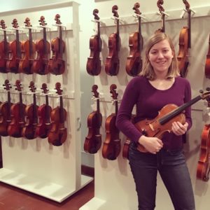 Elyse Ridder '19 plans to apply to a graduate musicology program. But first, she'll spend a gap year working at Wm Mason II Violin Shop in Fredericksburg, where she has been an apprentice violin maker for the past five years. Photo provided by Elyse Ridder. 