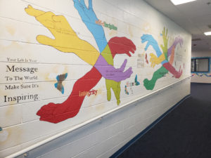 Kendrick Keener painted this 90-foot mural at the Fairfax County juvenile detention center where he is an art teacher. Photo courtesy of the artist.