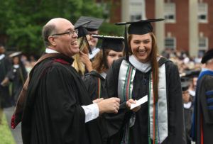 Many of the more than 1,000 students UMW graduated during this morning's 108th Commencement ceremony received awards of excellence. Photo by Clem Britt.