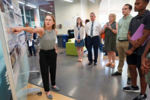 UMW student Brittany Gowarty presents "Influence of Social Status on Hippocampal BDNF," the subject of her research during the 10-week Summer Science Institute. Photos by Suzanne Carr Rossi.