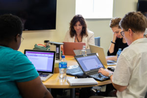 Attendees worked in cohorts in participant-driven courses led by experts in digital pedagogy. Photo by Matthew Binamira Sanders.