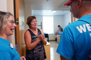 It was an emotional day for families, especially parents who were sending their children off to college. Photo by Suzanne Rossi.