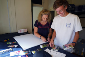 First-years hung up photos and other mementos in their rooms to remind them of home. Photo by Suzanne Rossi.