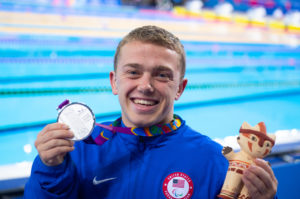 Zach Shattuck, assistant coach of UMW’s men’s swimming, earned a silver and three bronze medals for the men’s 100-meter breaststroke, 50-meter butterfly, 200-meter individual medley and the men’s relay at the Lima 2019 Parapan American Games in August. He also served as Team USA's men's swimming captain. Photo by Mark Reis.