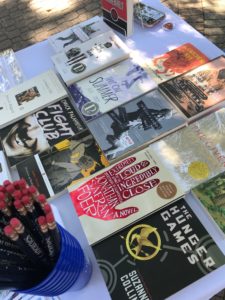 One of the Read Out sponsors, UMW Barnes & Noble Bookstore had a display of challenged or banned books for purchase on Wednesday, which are also available inside the store. Photo by Jill Laiacona.