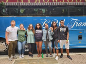 A group of UMW students who traveled over their fall break through North Carolina, Alabama and Georgia to trace the route of the 1961 Freedom Rides, which tested the Supreme Court ruling that outlawed segregation on interstate travel, but was not being enforced in the deep South. Photo by Lynda Allen.