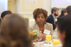 Lydia Rogers, a consultant in consumer resources management, was among community business leaders who turned out for the Executive-in-Residence breakfast. Photos by Karen Pearlman.