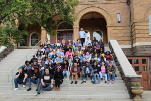 Mary Washington students, faculty and administrators and Fredericksburg community members at the 16th Street Baptist Church in Birmingham, which was bombed in 1963, killing four little girls. It was designated a National Historic Landmark by the U.S. Department of the Interior in 2006. Photo by Lynda Allen.