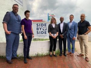 Ted Lewis '04 (far left) with Human Rights Campaign President Alphonso David (3rd from right) and Side by Side staff members. Photo courtesy of Ted Lewis.