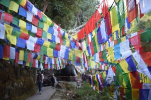 One of Rothstein's favorite memories of visiting Nepal was seeing prayer flags flapping in the breeze on an early morning hike. Photo courtesy of Emily Rothstein.