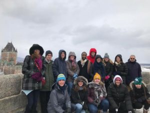 During his junior year, Lamm (front row, far left) traveled to Québec with French Professor Scott Powers and other UMW upperclass students studying French. Photo courtesy of Stephen Lamm.