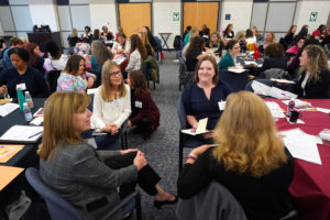 More than 100 women came together for the 26th annual Women's Leadership Colloquium @UMW, featuring breakout sessions, networking opportunities and one-on-one career coaching sessions. Photo by Suzanne Carr Rossi.