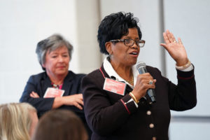 Interim Superintendent of Fredericksburg City Schools Marci Catlett shares her thoughts with the group at the Colloquium. Photos by Suzanne Carr Rossi.
