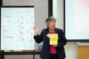 UMW College of Business Dean Lynne Richardson agreed to teach an impromptu workshop at the Colloquium, when the original presenter had a family emergency. Photos by Suzanne Carr Rossi.