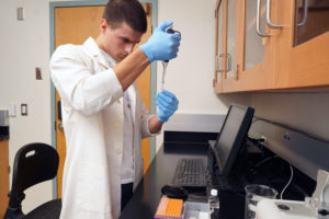 UMW student research stands to reach new heights, thanks to extensive renovations to the Jepson Science Center. Photo by Suzanne Carr Rossi.