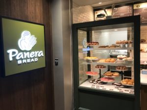 UMW's Panera Bread will have most items on the standard menu - breakfast and lunch sandwiches, salads, soups, warm grain bowls, bagels, coffee, smoothies and other beverages. A case next to the register displays muffins, scones, cookies and other desserts.