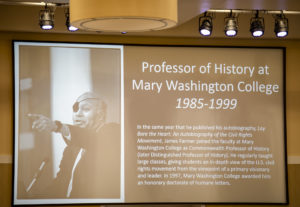 A slideshow showcased meaningful milestones and significant accomplishments throughout Dr. Farmer's life. Photo by Tom Rothenberg.