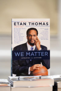 Thomas signed copies of his 2018 book, 'We Matter: Athletes and Activism' after the keynote. Named one of Book Authority's best activism books of all time and tied for best non-fiction at the 2018 African-American Literary Awards, 'We Matter' features Thomas' interviews with the families of Trayvon Martin, Eric Garner, Terence Crutcher and Philando Castile, as well as team CEOs, sportscasters, media personalities and athlete-activists like Kareem Abdul-Jabbar, John Carlos, Laila Ali, Carmelo Anthony and Dwyane Wade. Photo by Suzanne Carr Rossi.