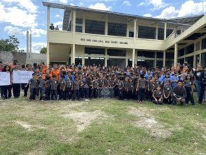 The inauguration of SHH's new high school in Villa Soleada in March 2020, right before the coronavirus outbreak forced the Honduran government to issue a strict lockdown of the country. Photo courtesy of SHH.