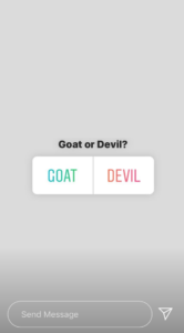 Goat or Devil, Fall Formal or Spring Formal, and Campus Walk or College Avenue, were some of the choices presented as favorites to choose from during Devil Goat Day activities, playing out this year on Instagram, with #umwdvd.