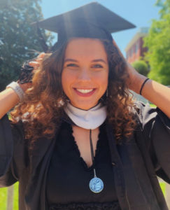 2020 graduate Anna Sager said she's so grateful that she chose to come to Mary Washington. "Wish it wasn't coming to an end, but I'm ready to see where my degree takes me," she said.