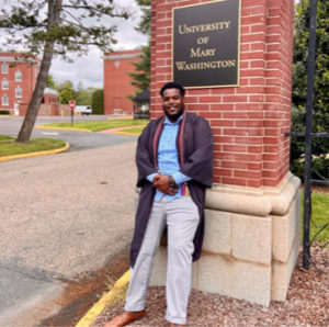 2020 graduate Jeremiah Ward said he's sad to leave Mary Washington, but is excited to return to his alma mater this fall for commencement.