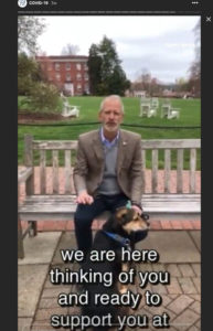 Special Collections and University Archives has saved all UMW coronavirus-related social media posts, including these Instagram stories with President Paino.