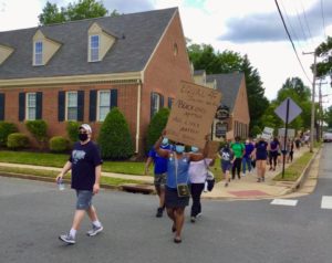 Several hundred peaceful protesters took part in last week's march, organized by Kyree Ford, incoming president of the UMW Student Government Association.