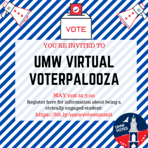 Stephanie Turcios' yearlong fellowship with the Campus Vote Project has been focused on using social media, like this post from the UMW Votes Instagram account, to inform Mary Washington students about upcoming elections, voting laws and civic participation.