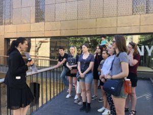 Bova (far left) and his classmates listen to a tour guide at the Musée de Cluny in Paris. "Matt's work goes beyond the expected and into historical aspects that are fun and fascinating," said Professor of Historic Preservation Andréa Livi Smith, who said Bova "graded" historic clocks during that study abroad trip.