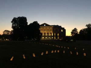 At the first-ever virtual Eagle Gathering, administration, faculty, staff, current students and alumni welcomed new Eagles to UMW yesterday through a livestream on Zoom and YouTube. Volunteers lined Campus Walk with 1,129 luminaries, each representing a new student at Mary Washington.