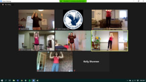 Campus Recreation fitness instructors work out together on Zoom.