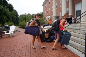 More than 1,700 undergraduates moved into residence halls beginning last Thursday. Students - and the entire UMW community - are charged with following the rules of the comprehensive Return to Campus Plan to help prevent the spread of COVID-19. Photo by Suzanne Rossi.