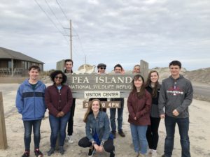 UMW students visit Pea Island, part of the Outer Banks barrier island system in North Carolina. The new Beyond the Classroom Endowment will ensure that travel, internship, conference and other such enriching experiences continue to be a key part of a Mary Washington education.