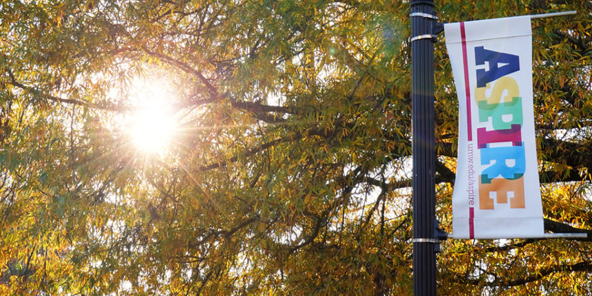 ASPIRE banner on UMW campus