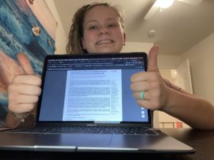 Senior Heather Wood is enrolled in Scientific Lit in a Pandemic in order to fulfill course requirements for her biology major. The class has students analyzing COVID-19 articles in scientific journals and in popular media.