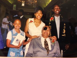 Chris Williams as a teen, with Dr. Farmer and friends.