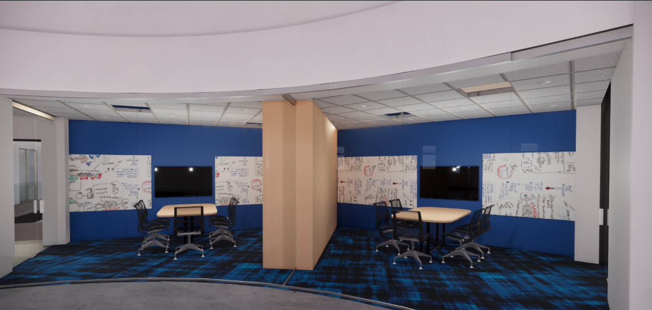 Team rooms are among collaborative areas. Rendering courtesy of Hanbury Architects.